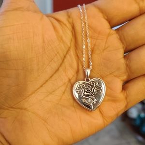 Silver locket and chain